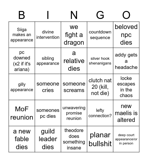 boop Bingo Card