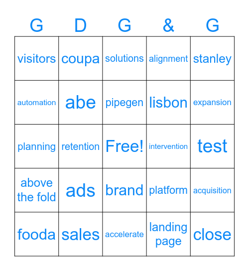 GDGG Onsite Bingo Card