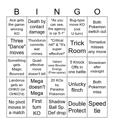 C2GS Draft League Season 5 Week 3 Bingo Card