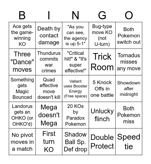 C2GS Draft League Season 5 Week 3 Bingo Card