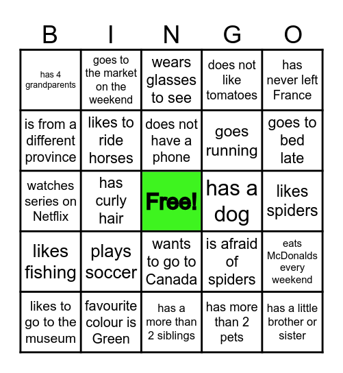 Social Bingo! Find someone who.... Bingo Card