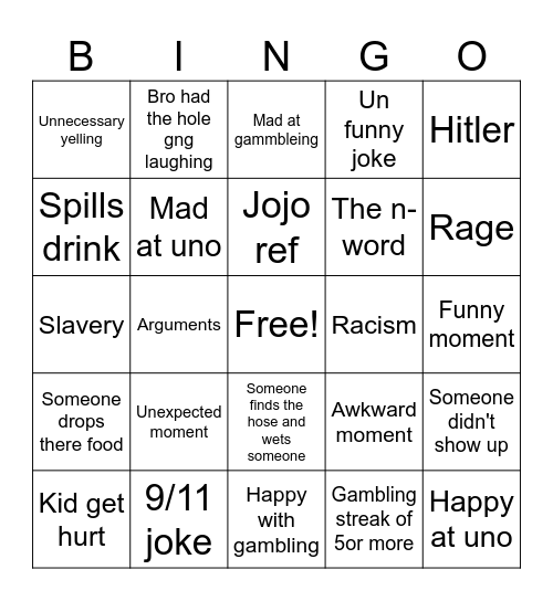 Party bingo Card