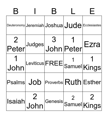 BIBLE Bingo Card