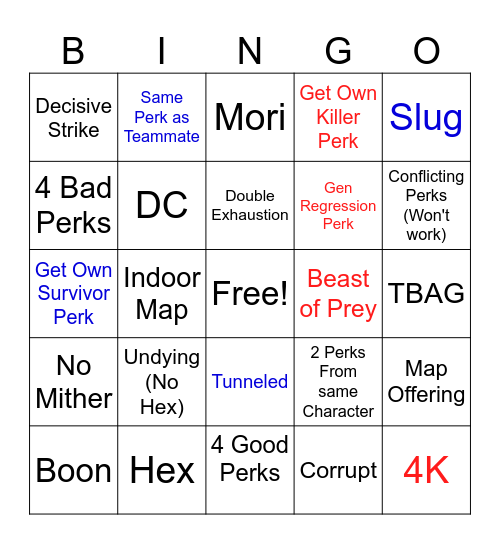 Chaos Shuffle Bingo Card