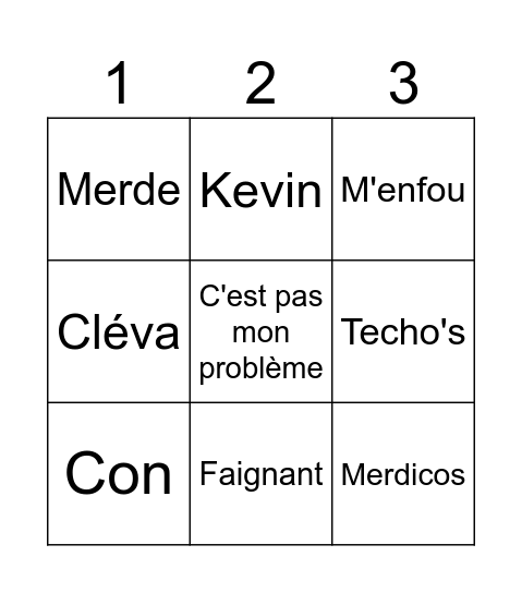 Bingo de la commercialisation Bingo Card
