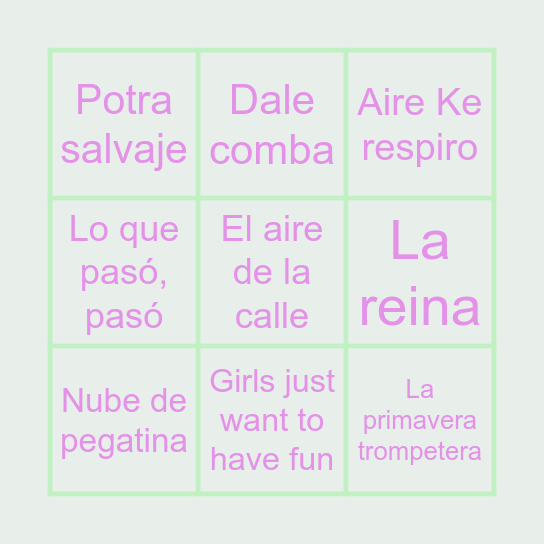 Bingo musical Bingo Card