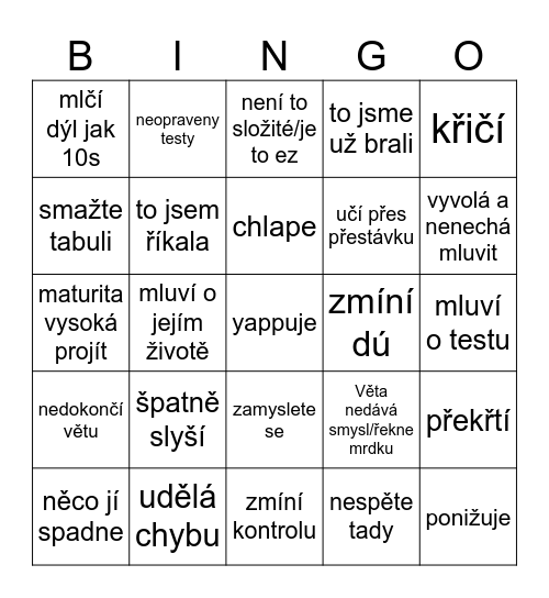 Kyzlink bingo v3 Bingo Card