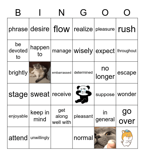 Bingo(第四周周测) Bingo Card