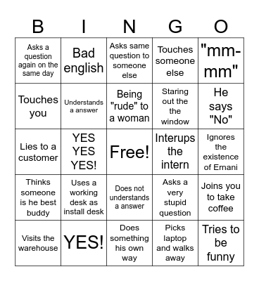 Office Bingo Card