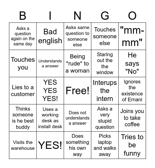 Office Bingo Card