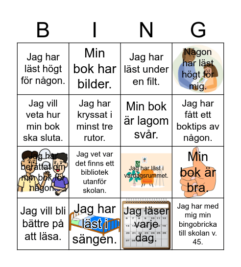 LÄSLOV Bingo Card