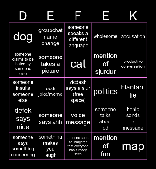 FUN BINGO Card