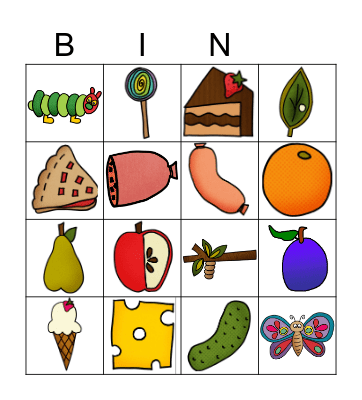 The Very Hungry Caterpillar Bingo Card