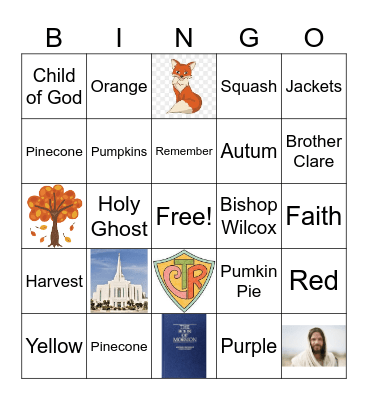 Salem 7th Ward Fall Bingo Card
