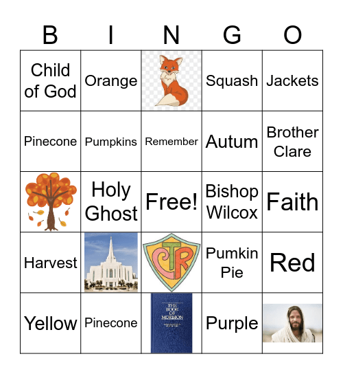 Salem 7th Ward Fall Bingo Card