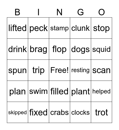 SHORT VOWELS! Bingo Card