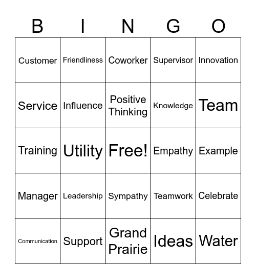 Cultivate Excellent Customer Service Bingo Card