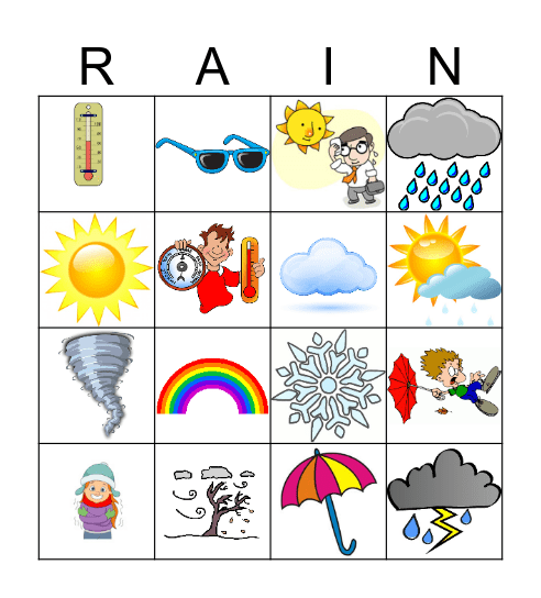 Weather Bingo Card