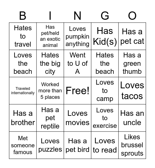 OBF Bingo Card