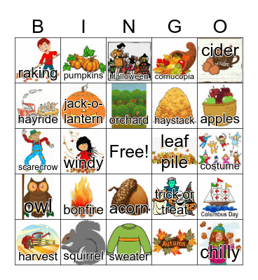 October Bingo Card