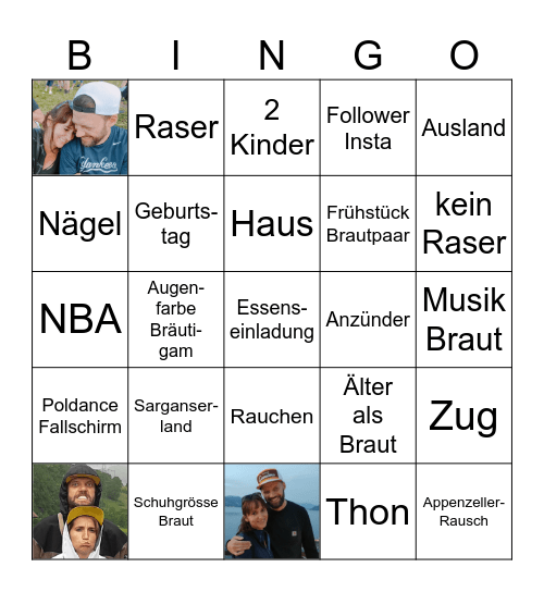 Hochzeitsbingo Pascäl Bingo Card