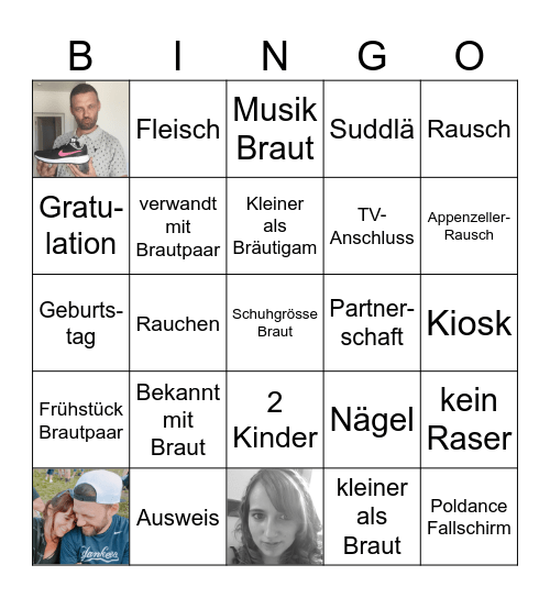 Hochzeitsbingo Pascäl Bingo Card