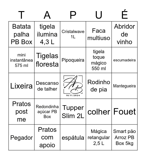 Chá de "Tapauér" Bingo Card