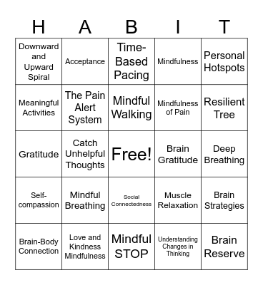 HABIT Bingo Card