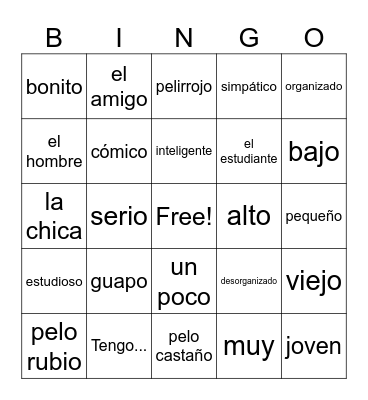 U1L1 Vocabulary Bingo Card