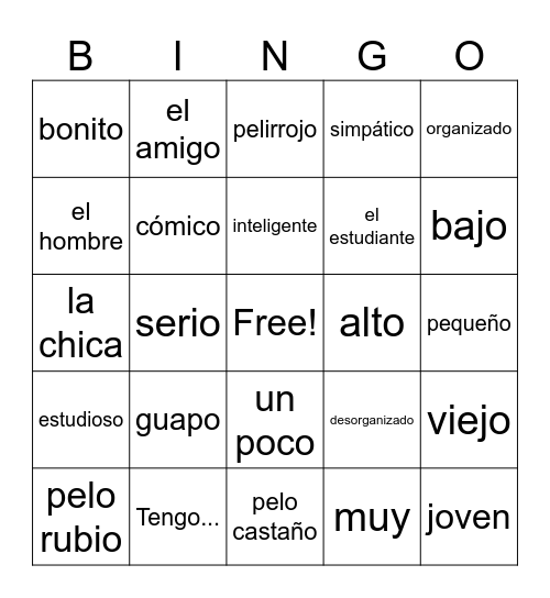 U1L2 Vocabulary Bingo Card