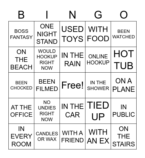 NAUGHTY BINGO Card