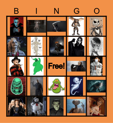 Halloween Movies and Monsters Bingo Card
