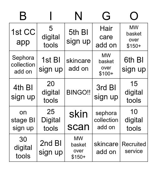 Store Objective Bingo!! Bingo Card