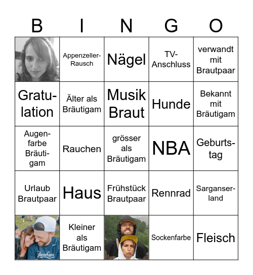 Hochzeitsbingo Pascäl Bingo Card