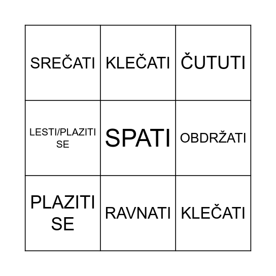 IRREGULAR VERBS PART 3 Bingo Card