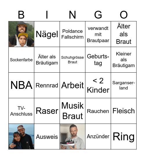 Hochzeitsbingo Pascäl Bingo Card