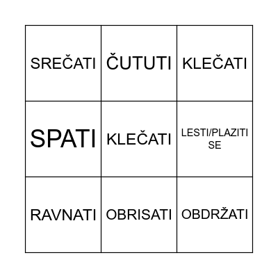 IRREGULAR VERBS PART 3 Bingo Card