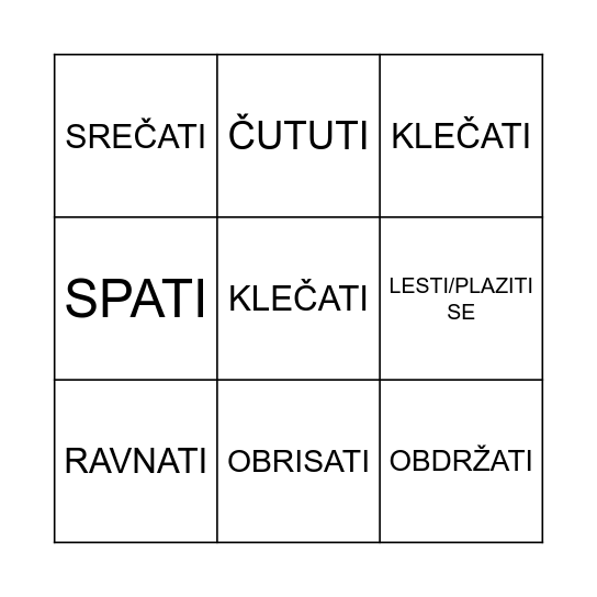 IRREGULAR VERBS PART 3 Bingo Card