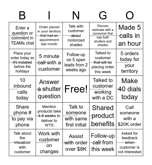 SAH Fall Bingo Card