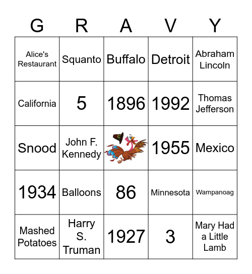 KBP Thanksgiving Bingo Card