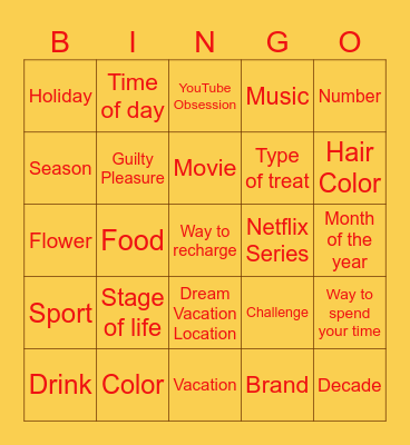 What's Your Favorite Bingo Card