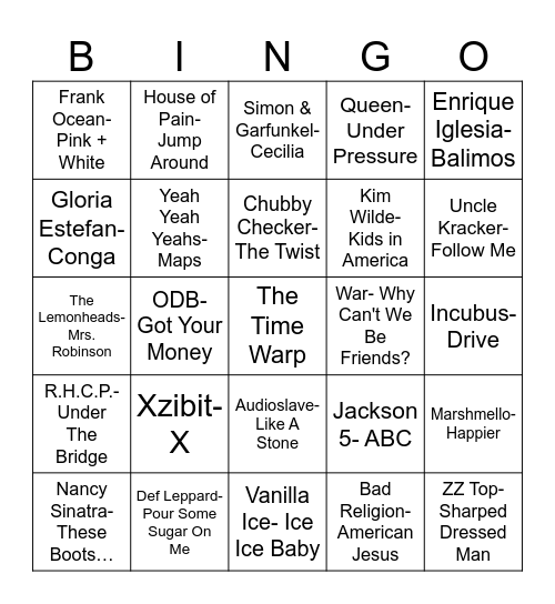 Radio Bingo ABC Bingo Card