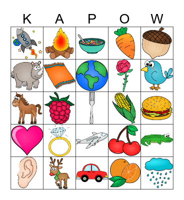 Kapow - R Bingo Card