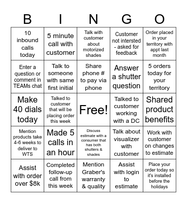 SAH Fall Bingo Card