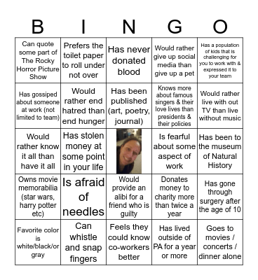 TEAM BUILDING BINGO Card