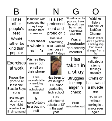 TEAM BUILDING BINGO Card