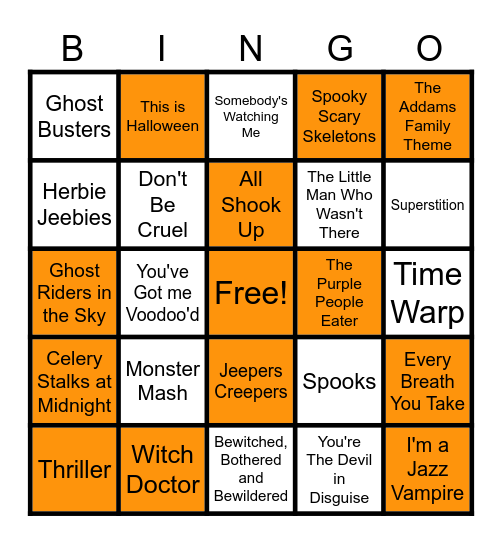 Music Bingo Card