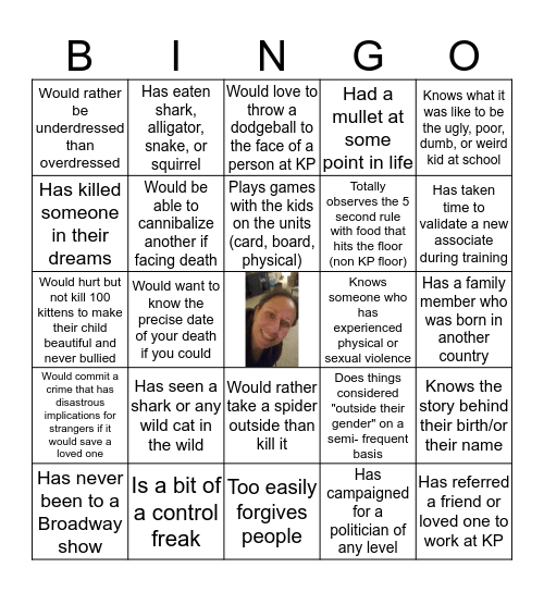 TEAM BUILDING BINGO Card