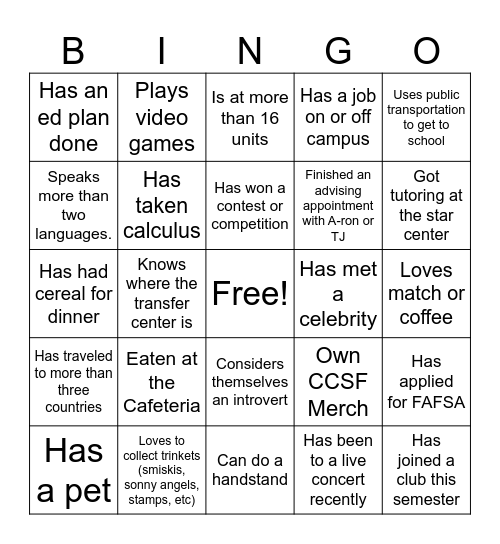 Metro IDST 50 Bingo Card