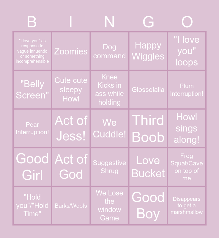Love Bingo Card